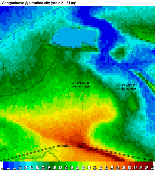 Vinogradnoye elevation map