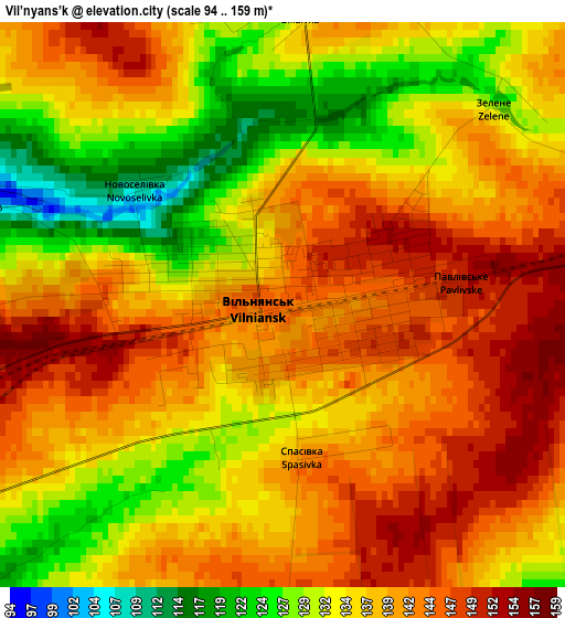 Vil’nyans’k elevation map