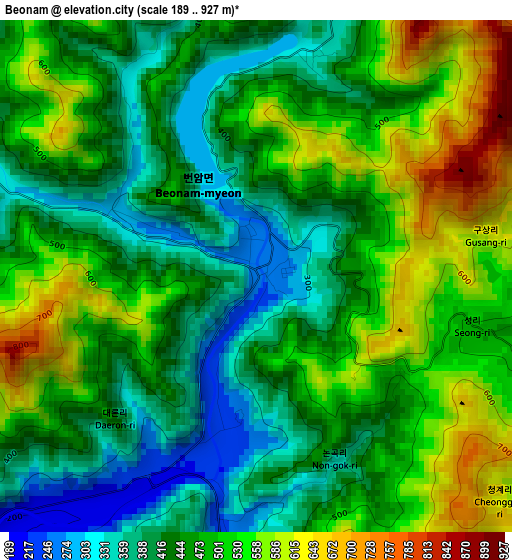 Beonam elevation map