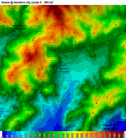 Vesele elevation map