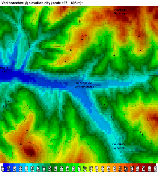 Verkhorechye elevation map