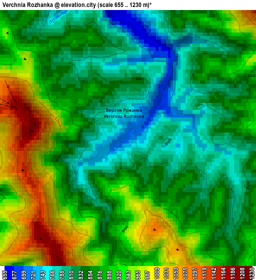 Verchnia Rozhanka elevation map