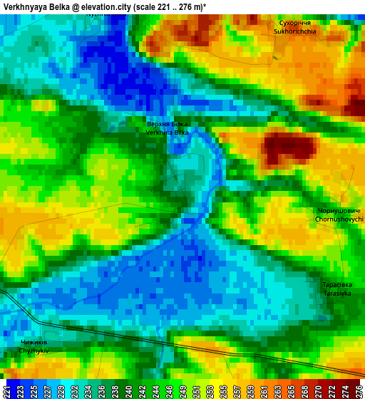 Verkhnyaya Belka elevation map