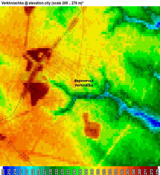 Verkhniachka elevation map