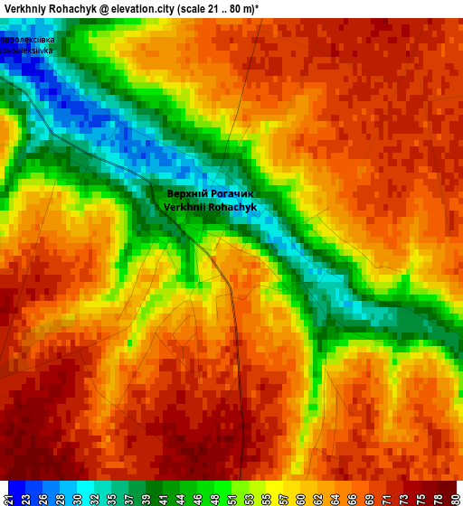 Verkhniy Rohachyk elevation map