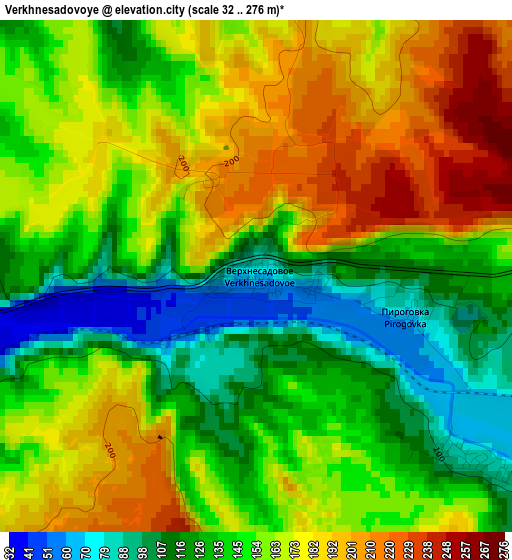 Verkhnesadovoye elevation map