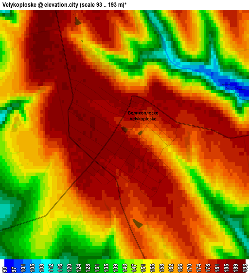 Velykoploske elevation map