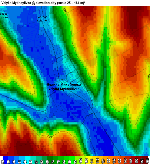 Velyka Mykhaylivka elevation map