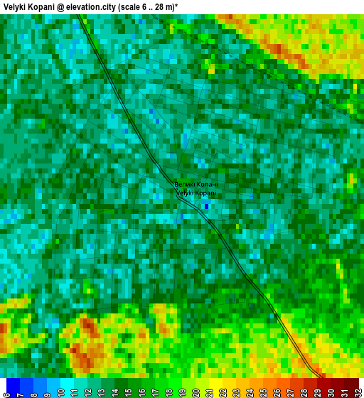 Velyki Kopani elevation map