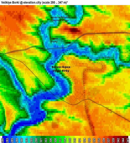 Velikiye Borki elevation map