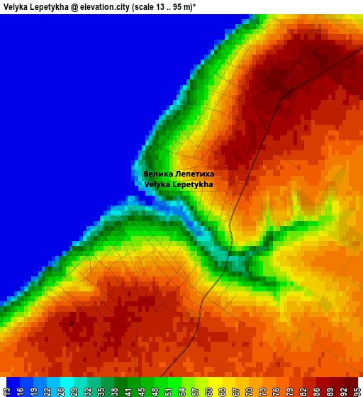 Velyka Lepetykha elevation map