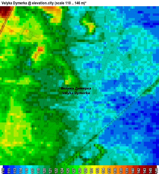 Velyka Dymerka elevation map