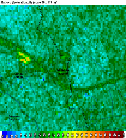 Batiovo elevation map