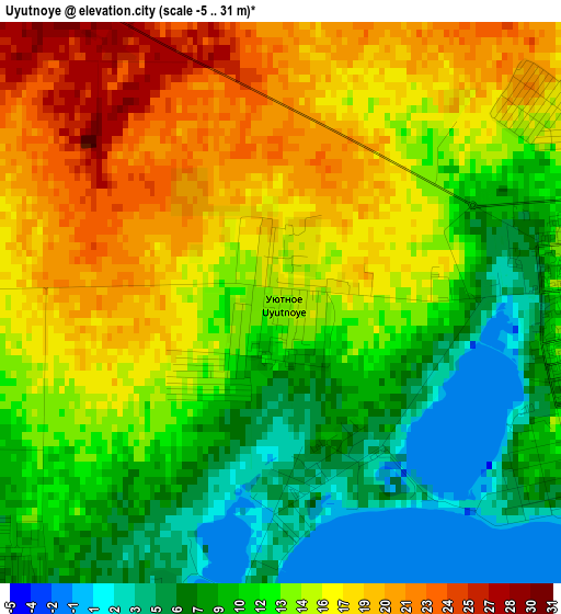 Uyutnoye elevation map