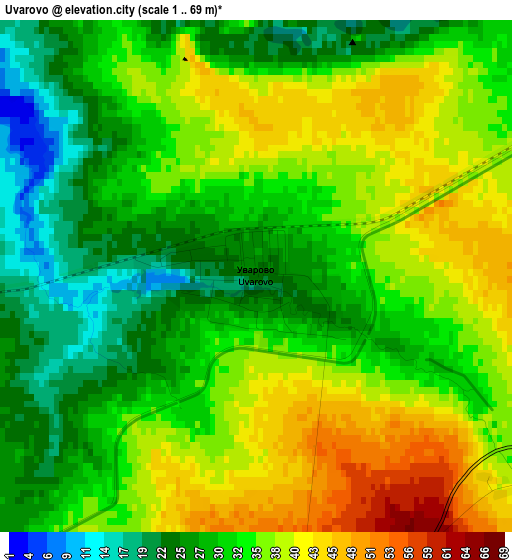 Uvarovo elevation map