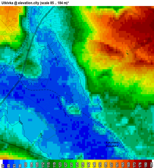 Utkivka elevation map