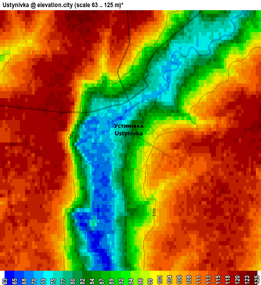 Ustynivka elevation map