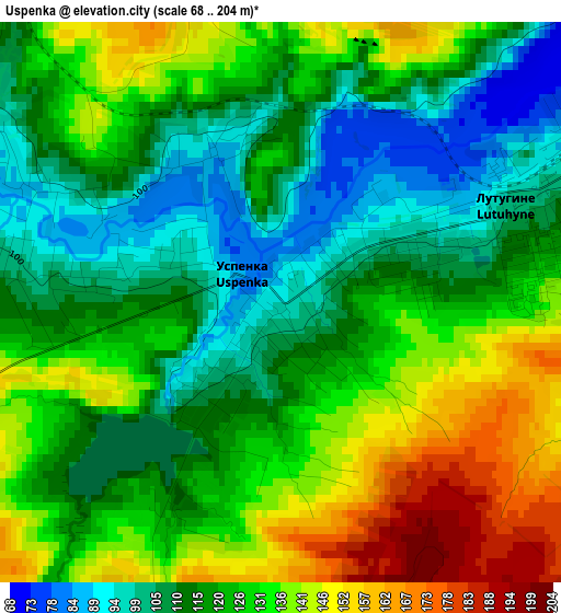 Uspenka elevation map