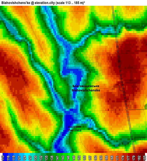 Blahovishchens’ke elevation map