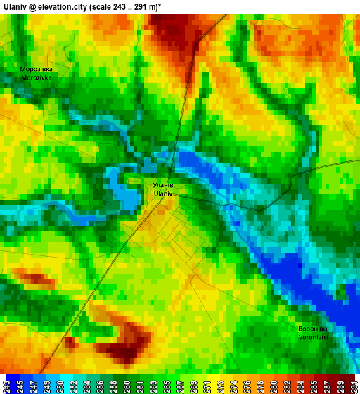 Ulaniv elevation map