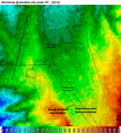 Ukromnoye elevation map