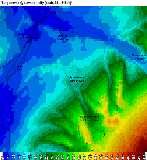 Turgenevka elevation map