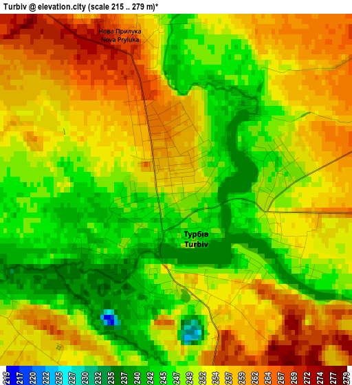 Turbiv elevation map