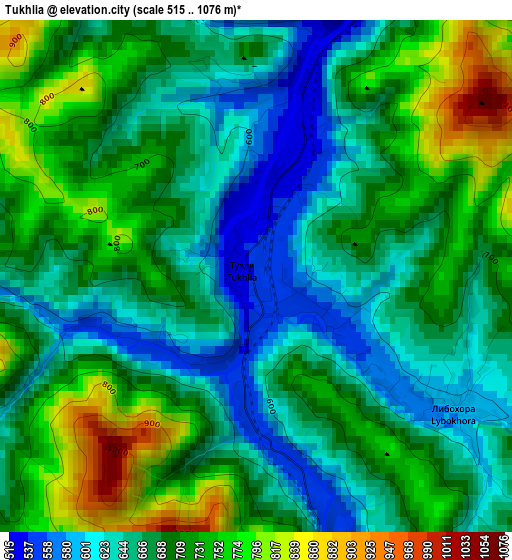 Tukhlia elevation map