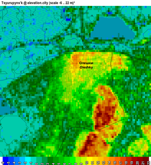 Tsyurupyns’k elevation map