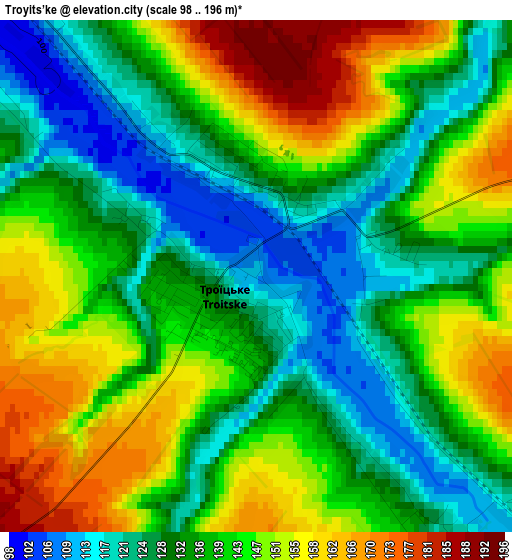 Troyits’ke elevation map