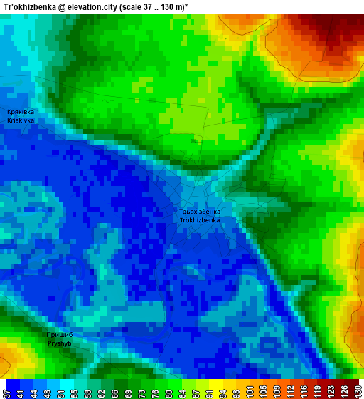 Tr’okhizbenka elevation map