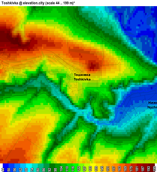 Toshkivka elevation map