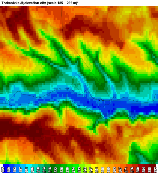 Torkanivka elevation map