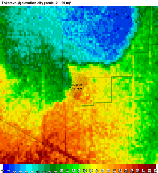 Tokarevo elevation map