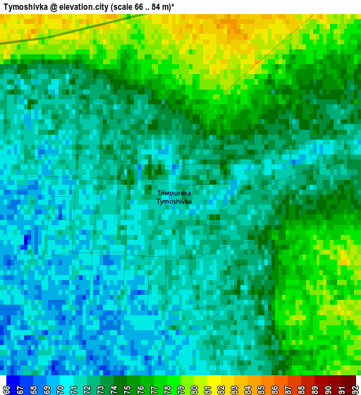 Tymoshivka elevation map