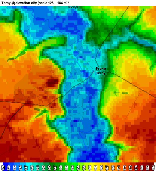 Terny elevation map