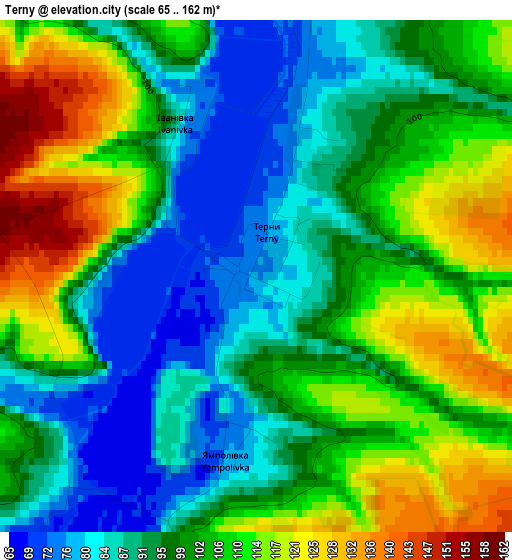 Terny elevation map