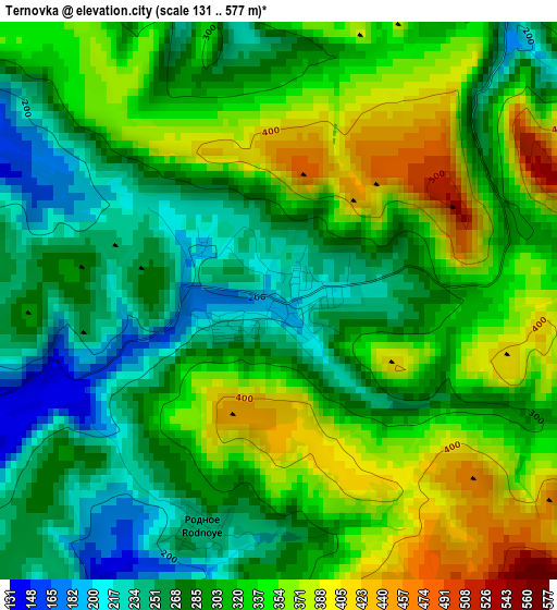 Ternovka elevation map