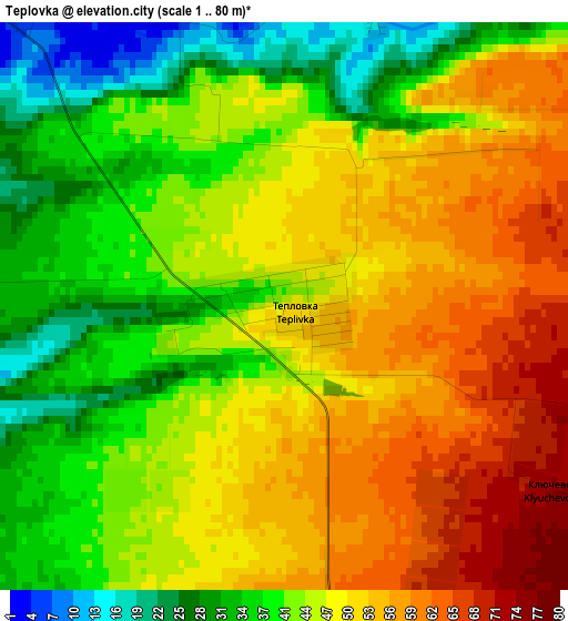 Teplovka elevation map