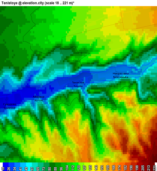 Tenistoye elevation map