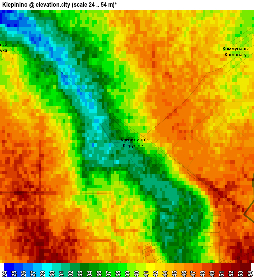 Klepinino elevation map