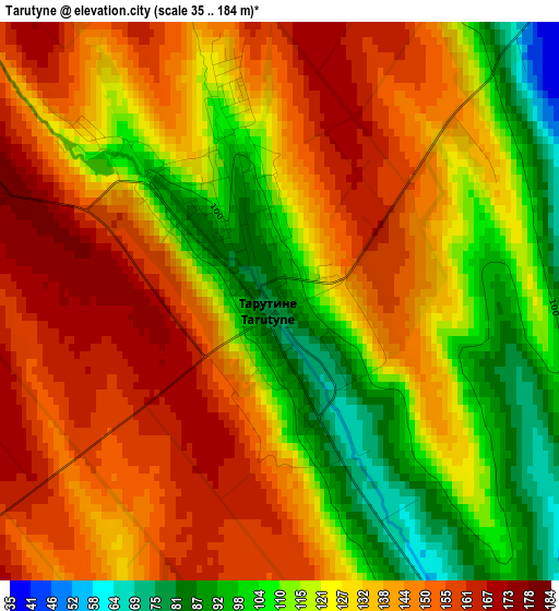 Tarutyne elevation map