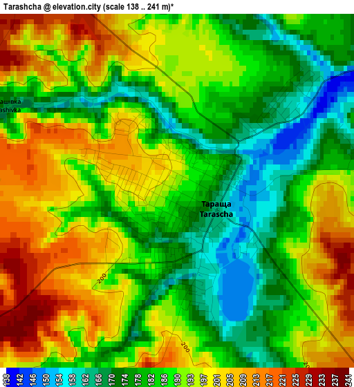 Tarashcha elevation map