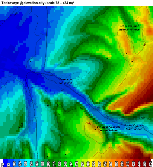 Tankovoye elevation map