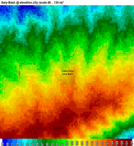 Sary-Bash elevation map