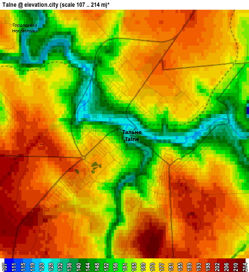 Talne elevation map