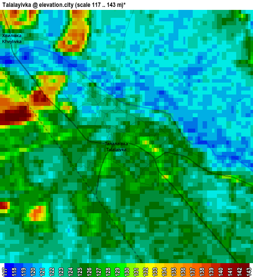 Talalayivka elevation map