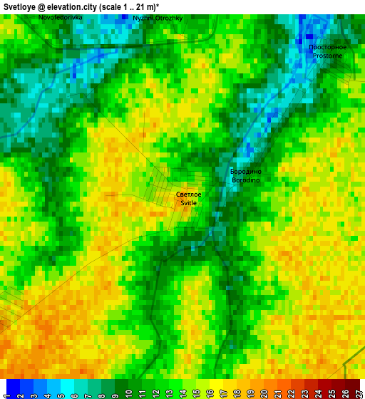Svetloye elevation map