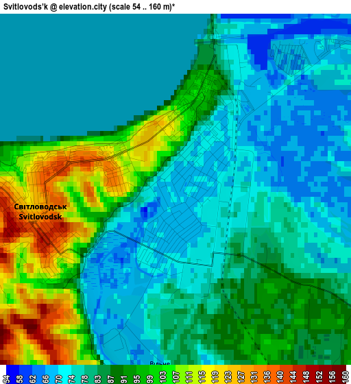 Svitlovods’k elevation map