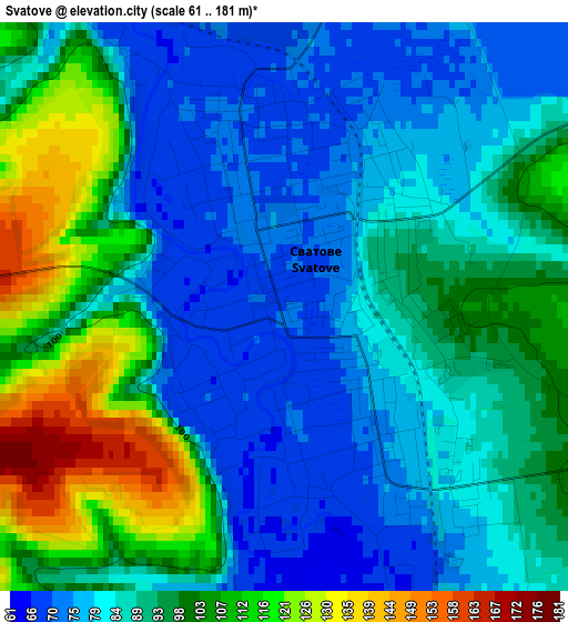 Svatove elevation map